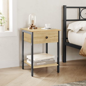Comodino industriale Artisan con cassetto e ripiano