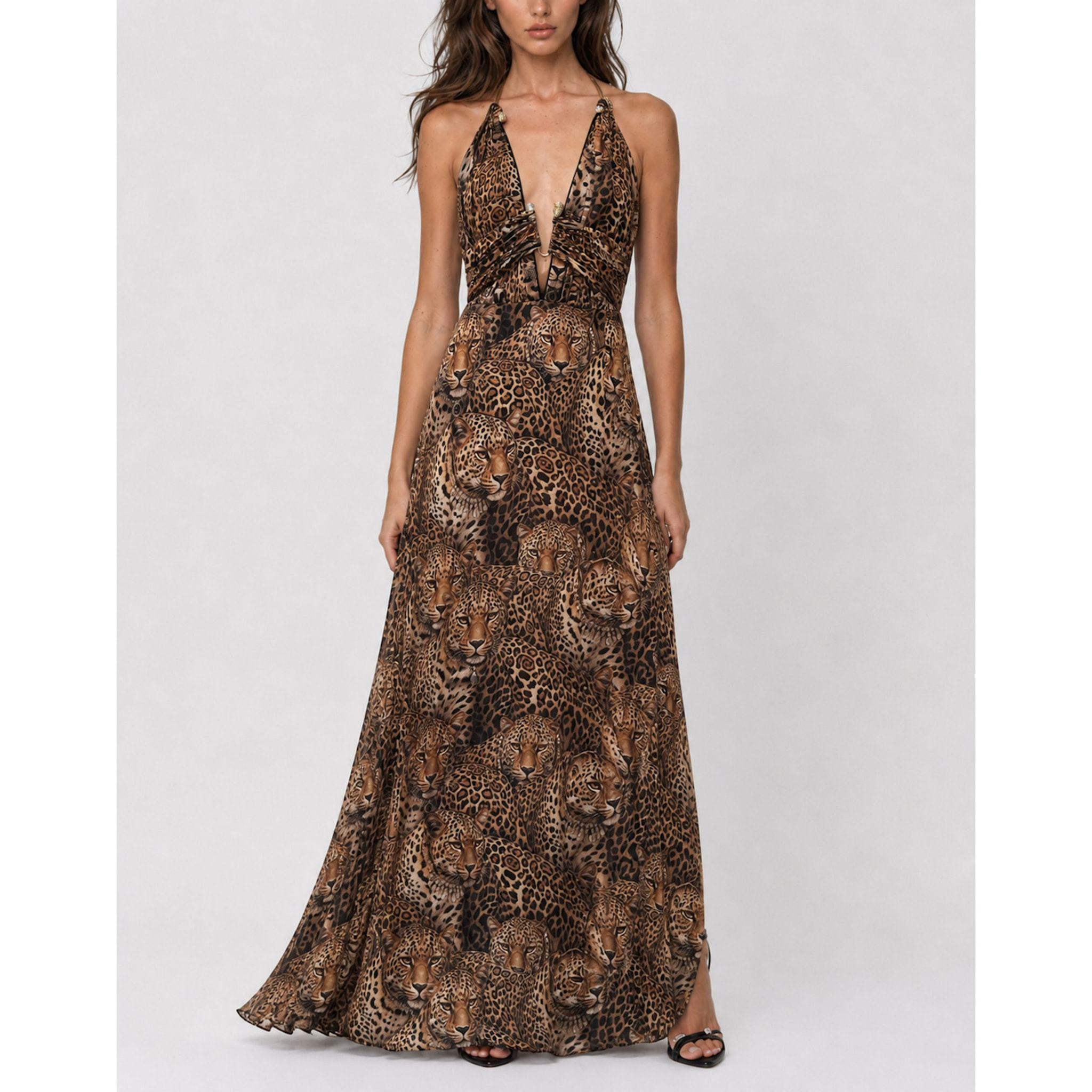 PHILIPP PLEIN Vestido largo LEOPARD