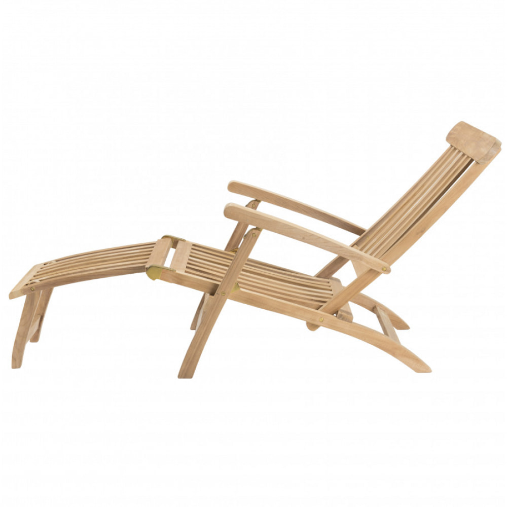 HARRIS - Chaise longue de jardin en bois teck brut