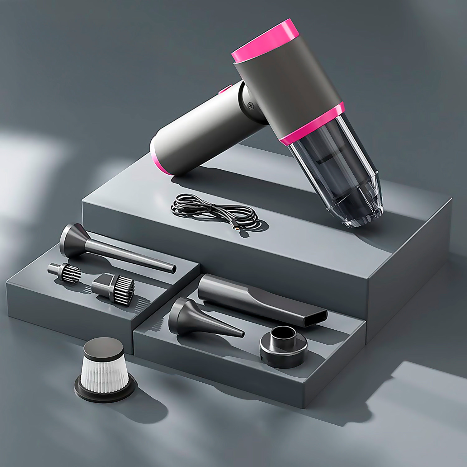 Aspirapolvere e soffiatore a mano 5 in 1, con 5.000 pa, batteria da 2000mAh.