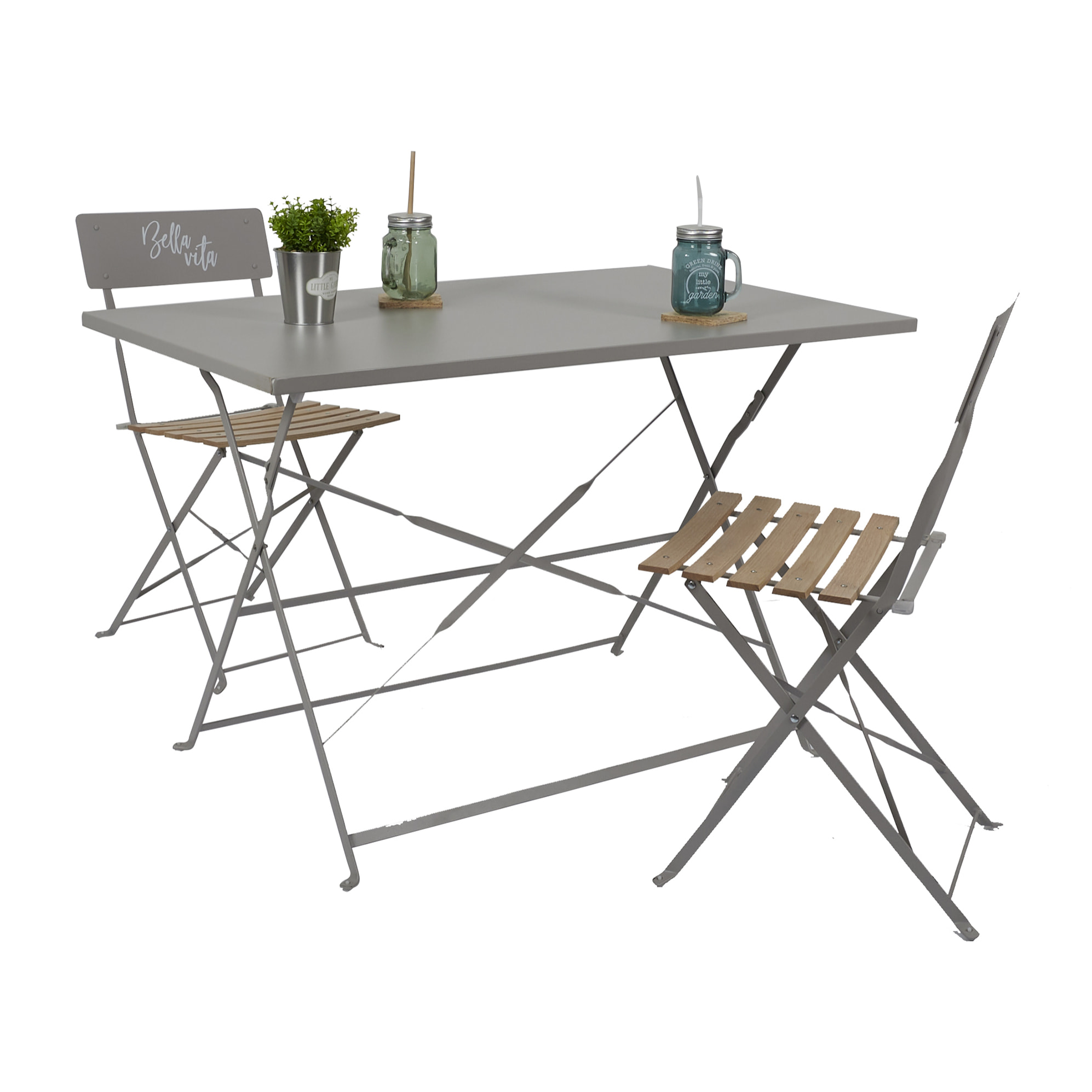 Table Repas Pliante Palerme Taupe 110x70x71cm