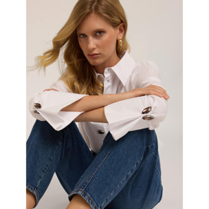 Motivi - Camicia over con pietre - Bianco