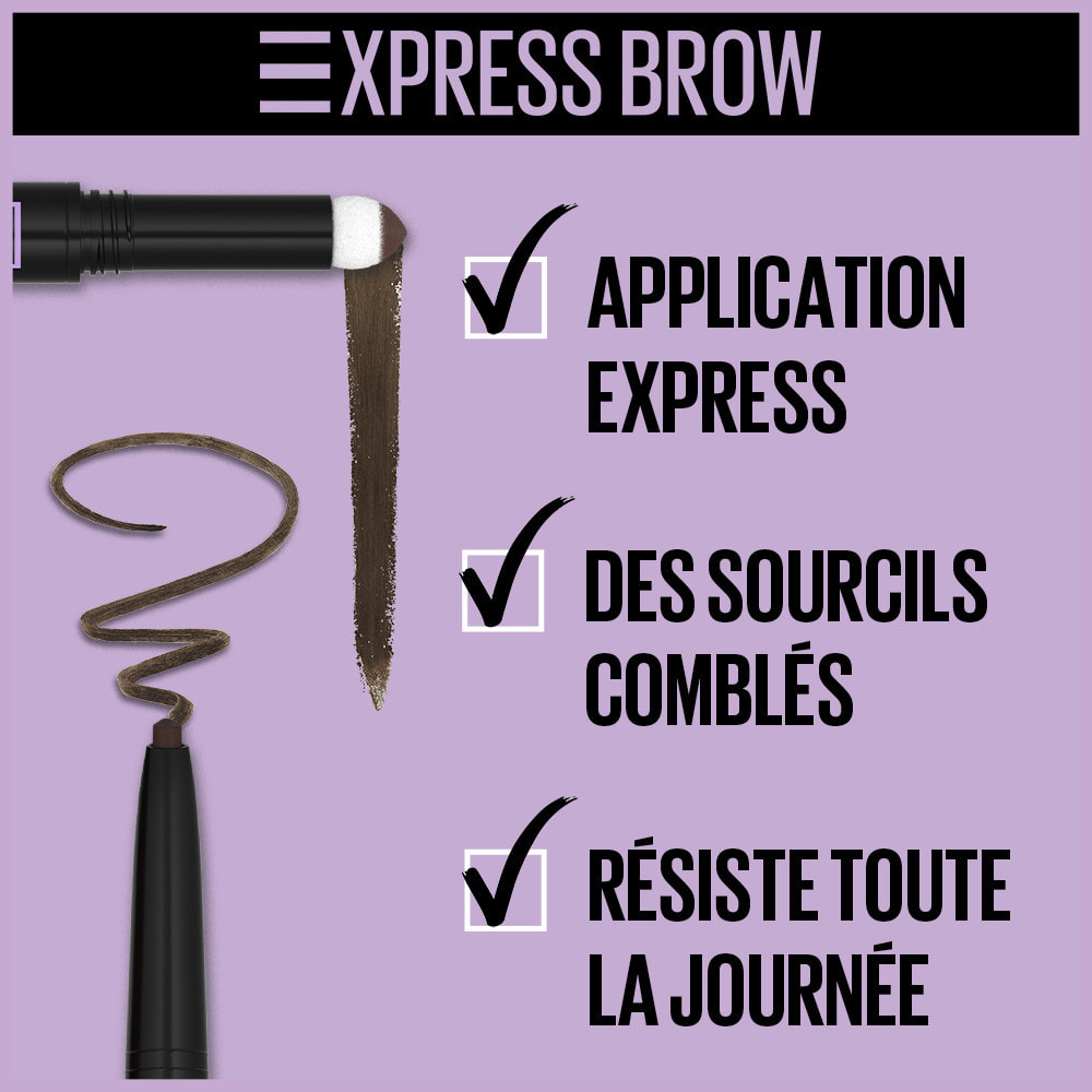 Maybelline New York Brow Satin Crayon et poudre à sourcils 2-en-1 05 Black Brown