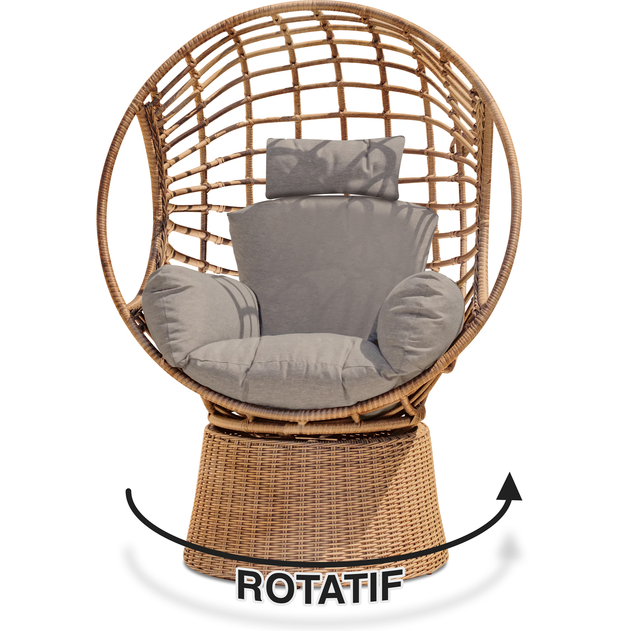 BORABORA - Balancelle de jardin en résine tressée