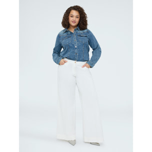 Fiorella Rubino - Camisa de denim con destellos luminosos - Azul