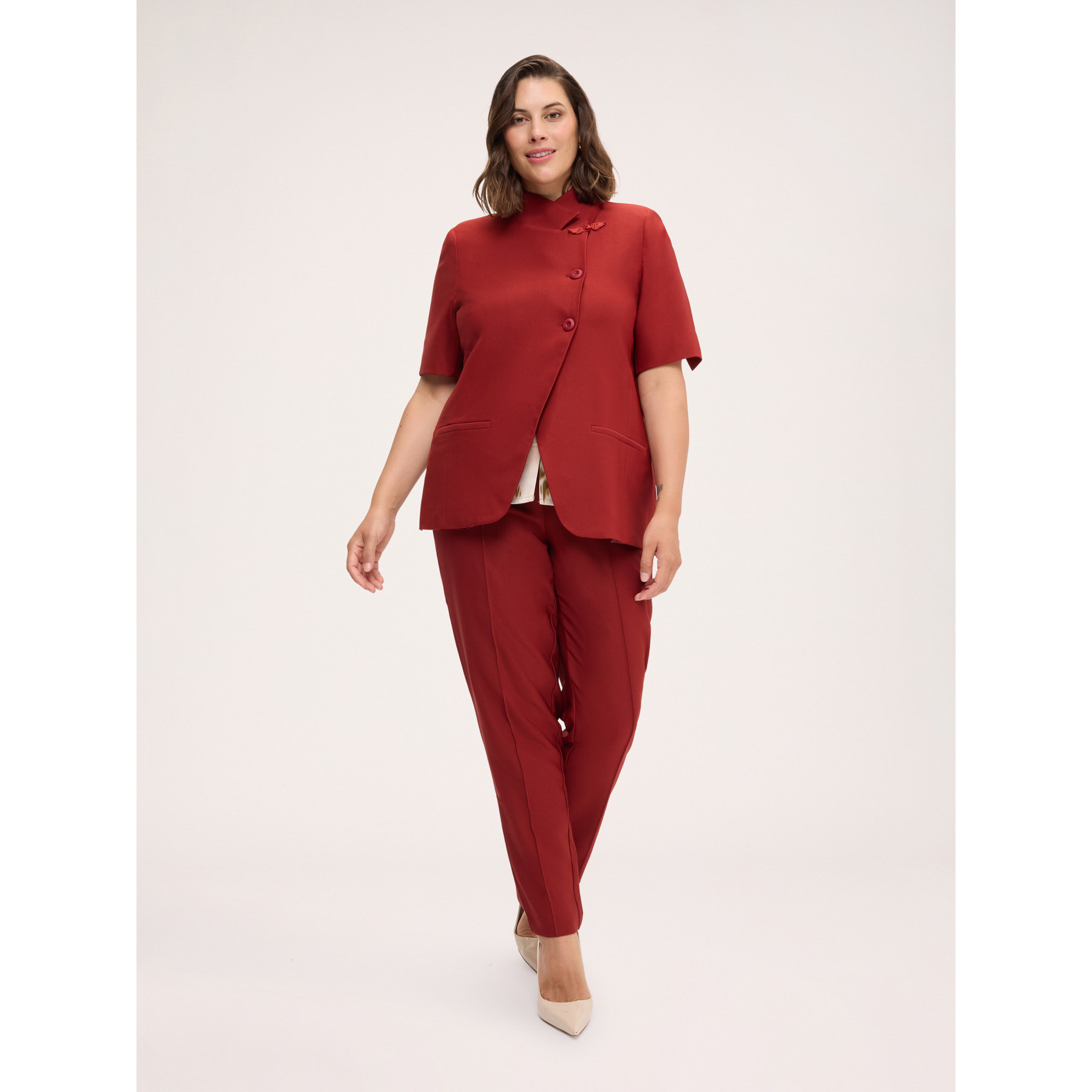Fiorella Rubino - Blazer con chiusura asimmetrica - Marrone