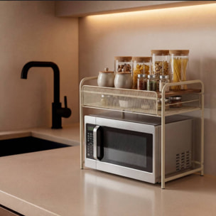 Étagère micro-ondes 1 tiroir Telma 37x55cm beige