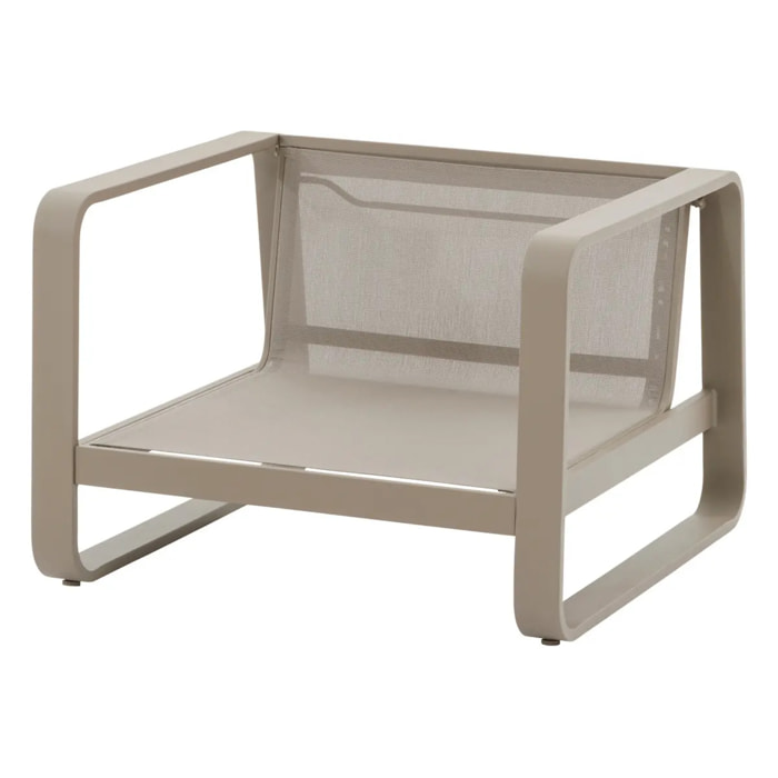 Fauteuil de salon de jardin "Domilly" café aluminium et oléfine