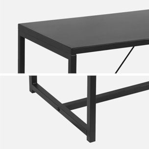 Console en métal noir 120 x 39 x 79cm - Industrielle - 1 barre de renfort