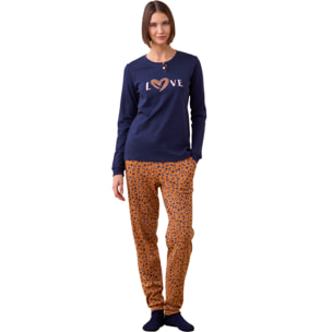 Pigiama donna invernale in caldo cotone articolo animalier. Noidinotte