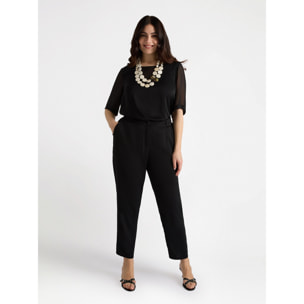 Fiorella Rubino - Blusa con escote de pico - Negro