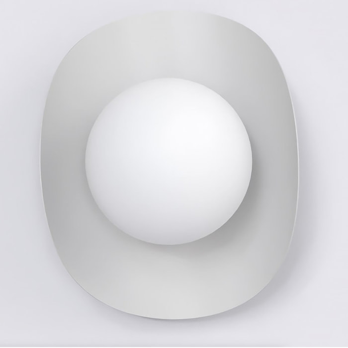 Lampada a parete Fiero in acciaio e vetro
