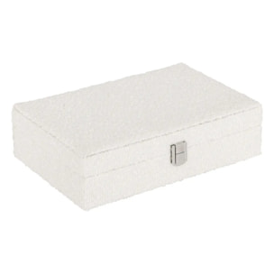 Boîte à bijou "Loe" bouclette blanc 28x19cm
