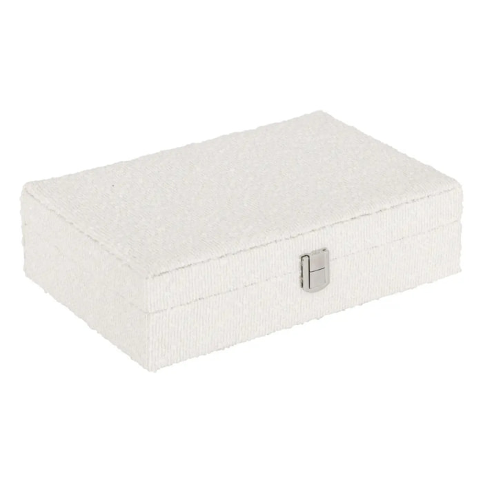 Boîte à bijou "Loe" bouclette blanc 28x19cm