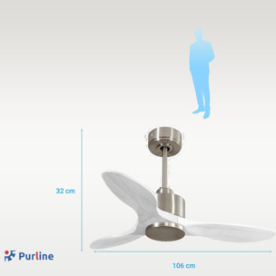 Ventilador de techo Reversible Termostato Wifi Motor DC Techos Inclinados Mando a Distancia Hypersilence Memoria LimaD106C0364983 PURLINE