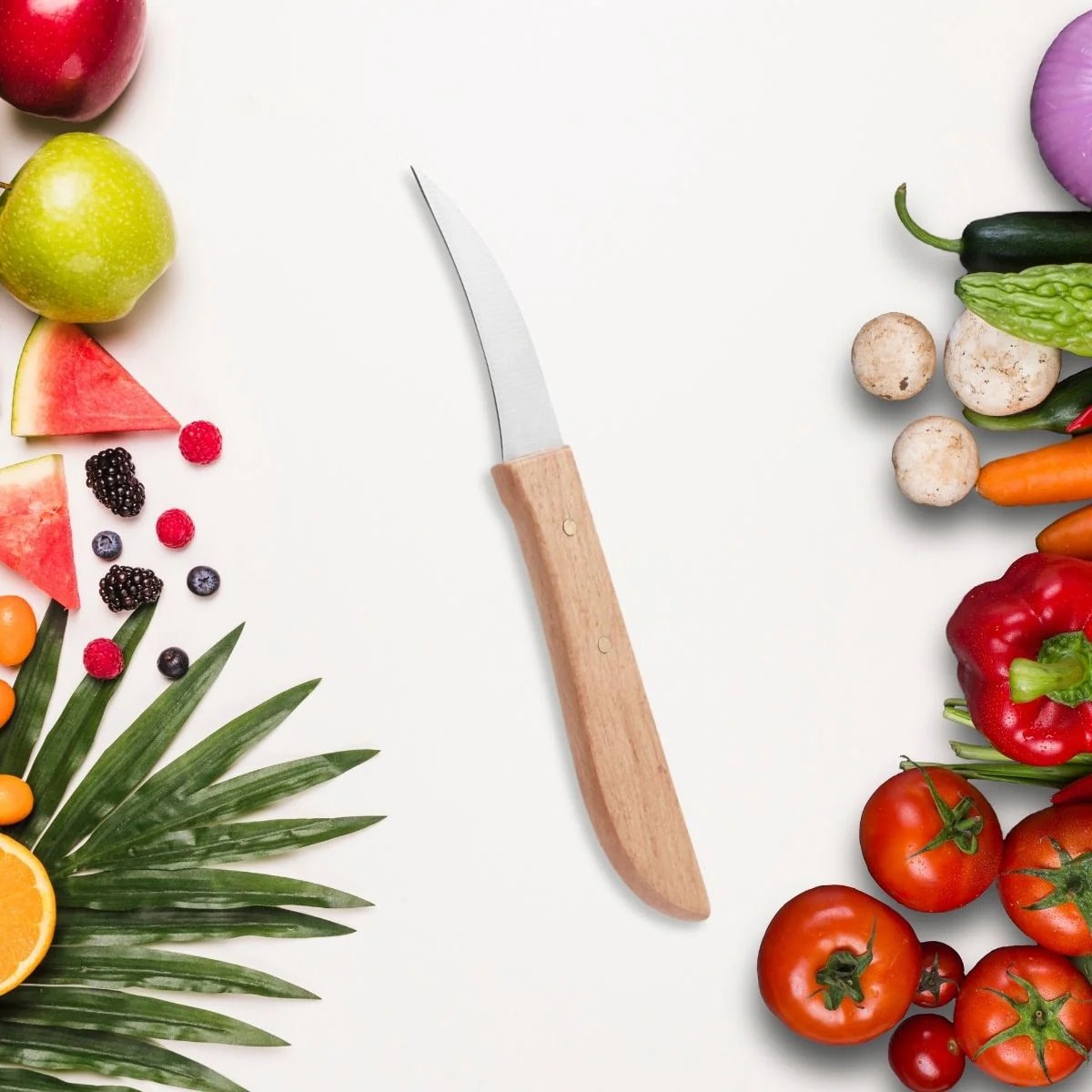 Couteau de cuisine éplucheur manche en bois 16 cm Nirosta