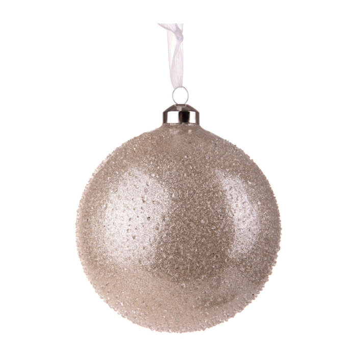 Sfera con Ice - Pezzi 4 - Colore Champagne - 8x8Hx8cm - Bianchi Dino