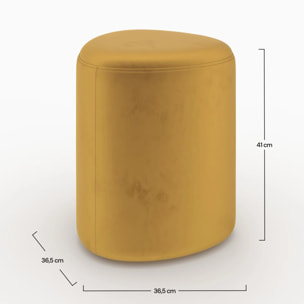 Pouf triangulaire en velours jaune - Emmy