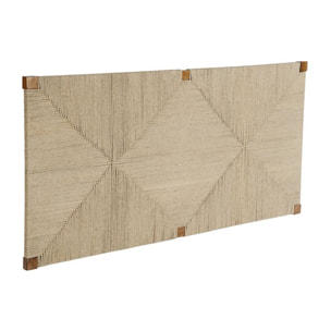 Tête de lit Agade -bois massif de manguier et jute-couleur noyer 162 x 80 x 3 cm