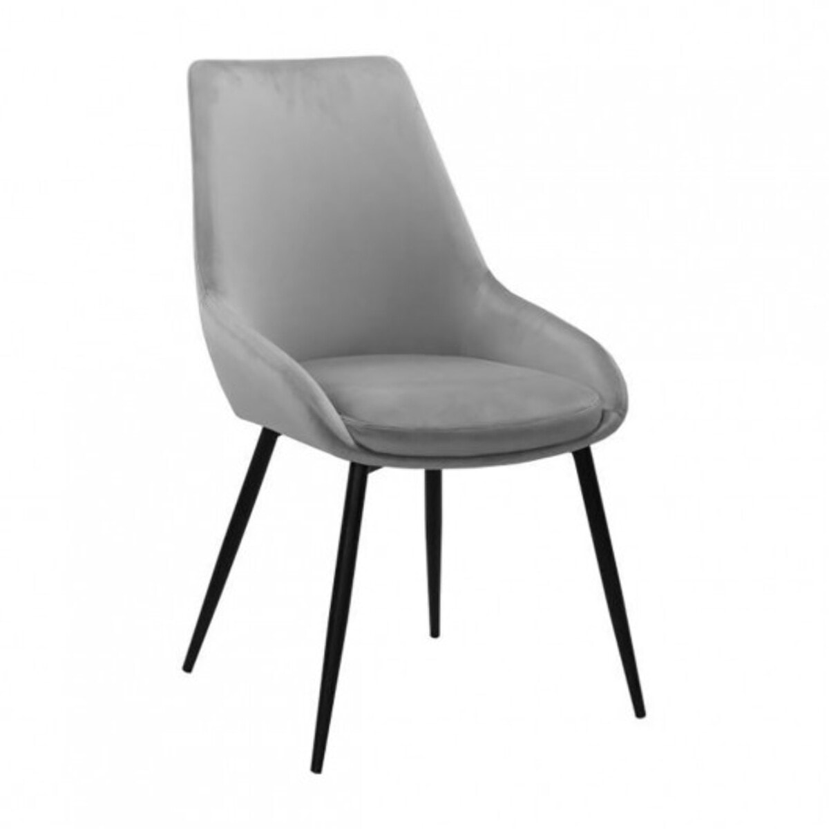 Chaise en velours avec piètement métal noir - MONDO