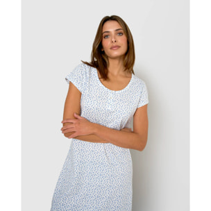 Vestido corto de algodón lilo índigo