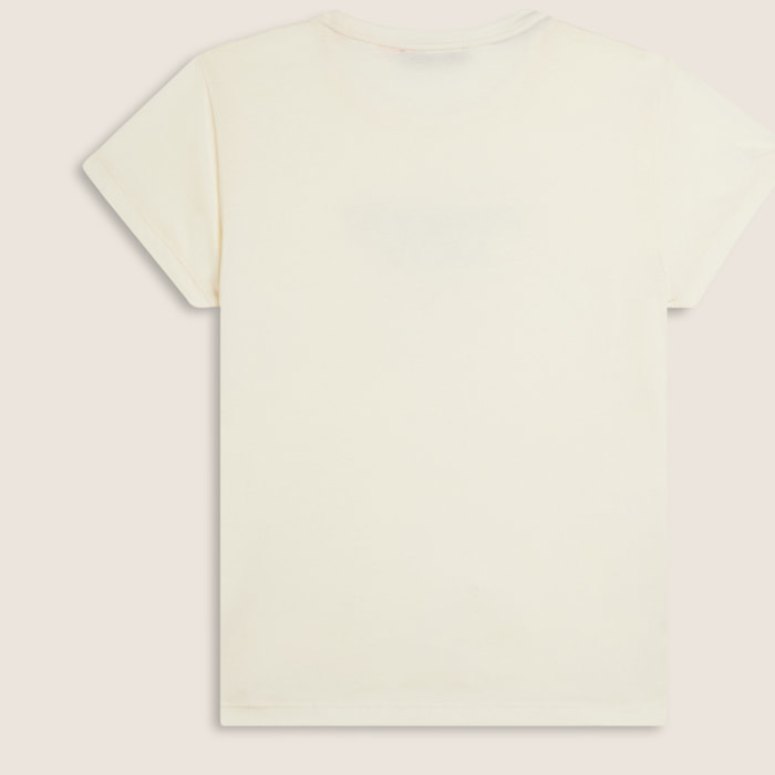 T-shirt Regular con Stampa Metallizzata