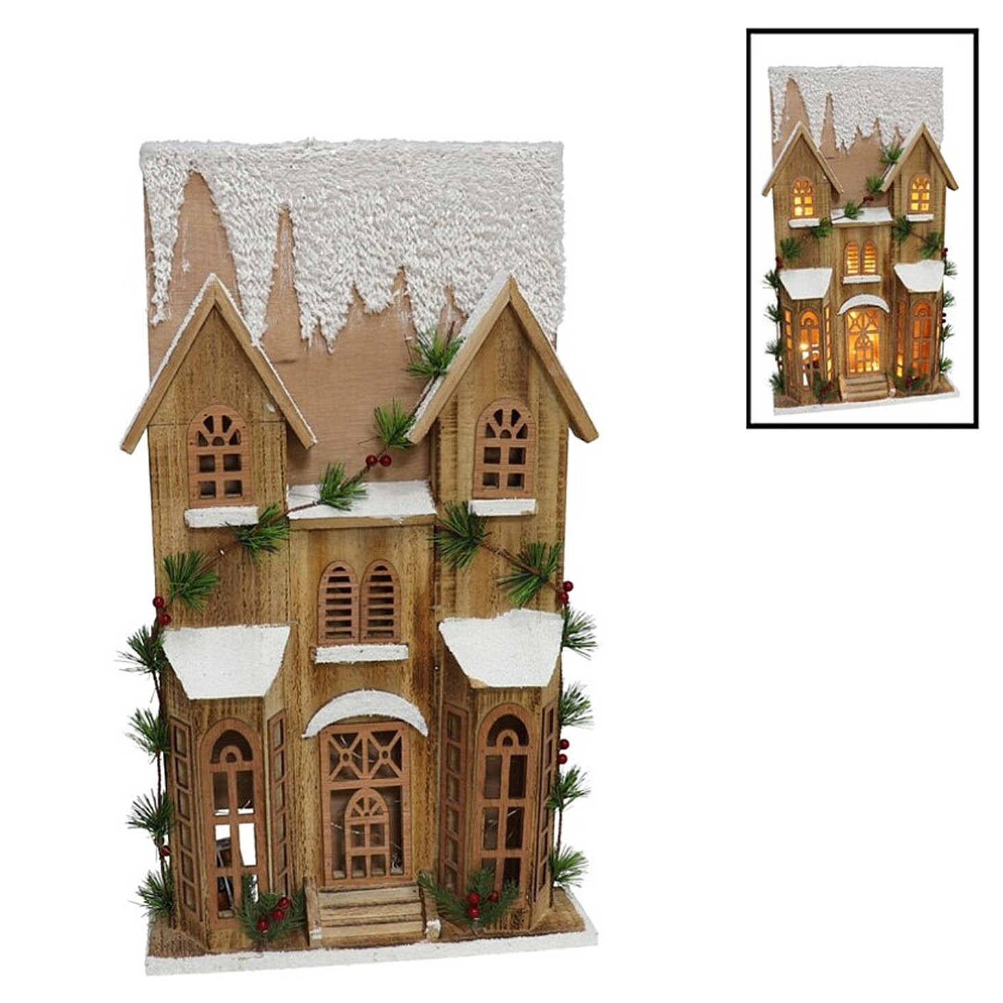 DAM  Natural Siberia Casa 20 luci 35x9x60 cm 35x9x60cm. colore marrone