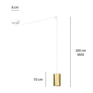 Lampada a sospensione TRAKER in acciaio bianco e oro