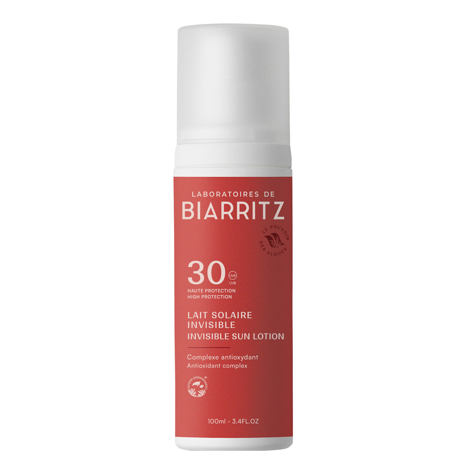 Solaire SPF30 - Lait Solaire Invisible Bio Complexe Antioxydant 100ml