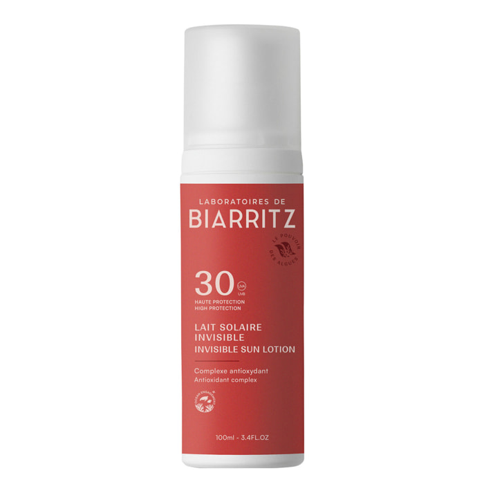 Solaire SPF30 - Lait Solaire Invisible Bio Complexe Antioxydant 100ml
