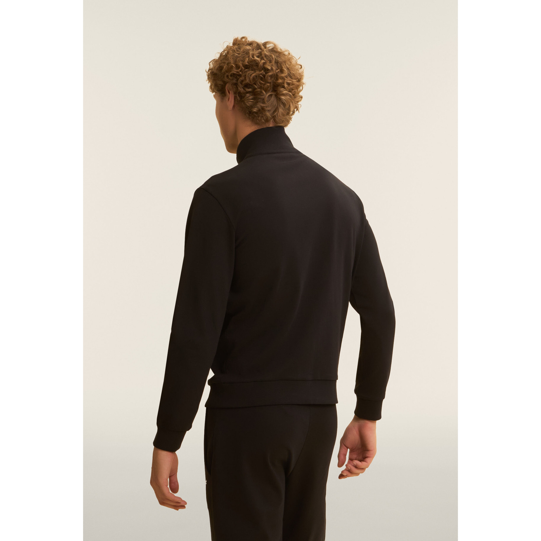 Tuta uomo zip e collo alto in cotone Interlock