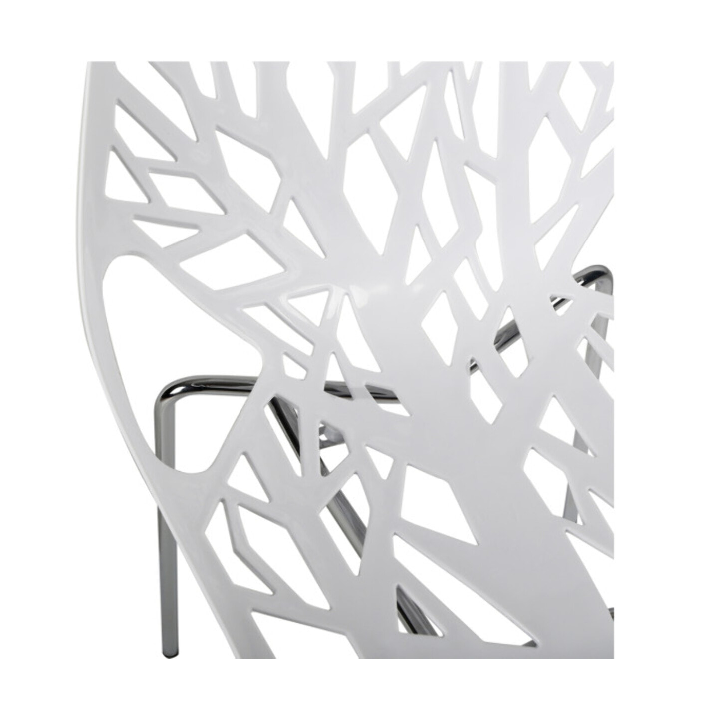 Chaise ajourée et empilable avec pieds métal chromé - QUEEN 3
