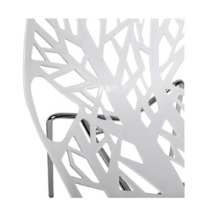 Chaise ajourée et empilable avec pieds métal chromé - QUEEN 3