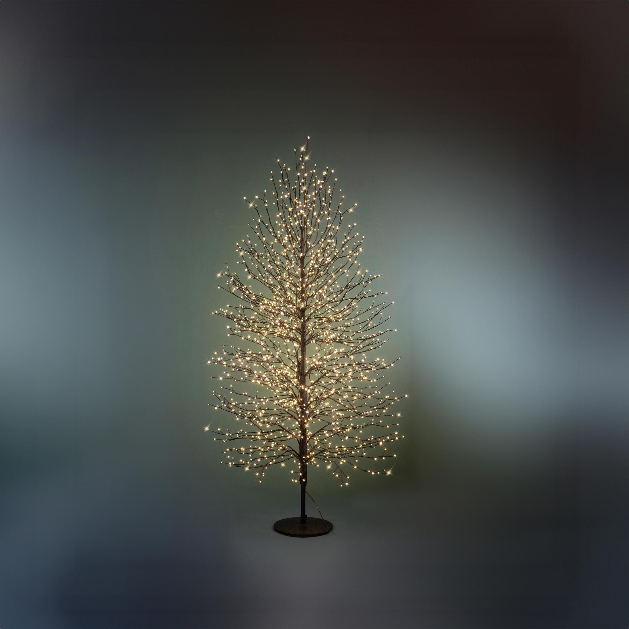 Albero artificiale con 1000 Micro Led da esterno - Pezzi 1 - Colore Giallo - 23x120Hx23cm - Bianchi Dino