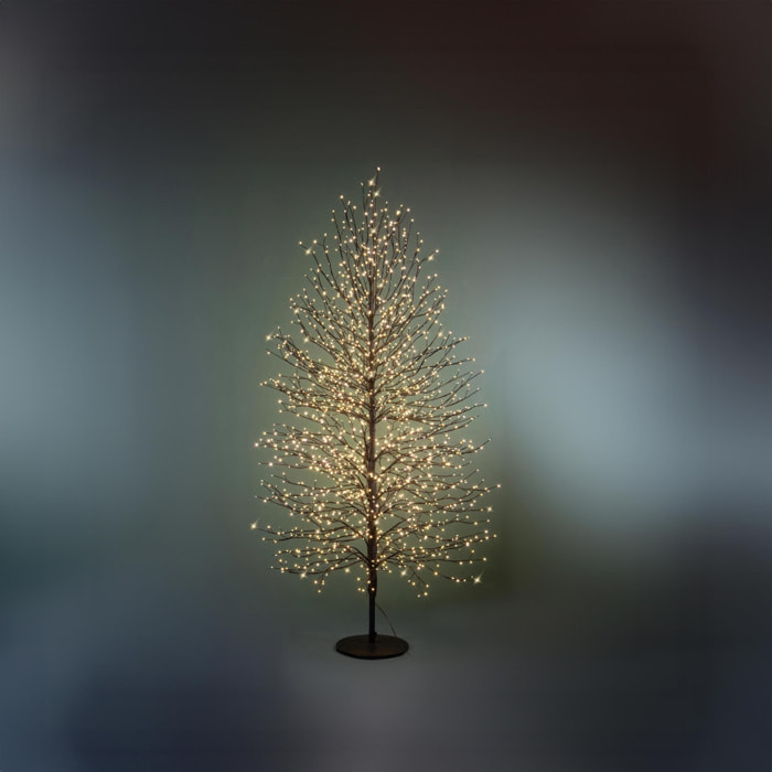 Albero artificiale con 1000 Micro Led da esterno - Pezzi 1 - Colore Giallo - 23x120Hx23cm - Bianchi Dino