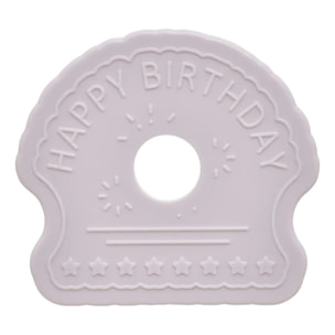 8 tampons à pbiscuits Anniversaire blanc