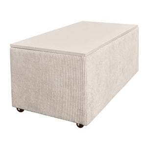 Pirae - table basse avec plateau relevable et coffre - en velours côtelé - 107 cm - Beige