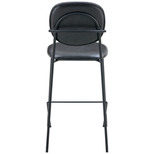 Lot de 2 tabourets de bar en simili noir EDMOND