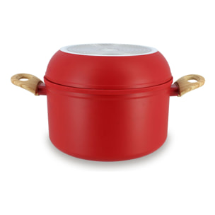 Batterie de cuisine amovible 8 pièces magenta en aluminium recyclé COLORAMA