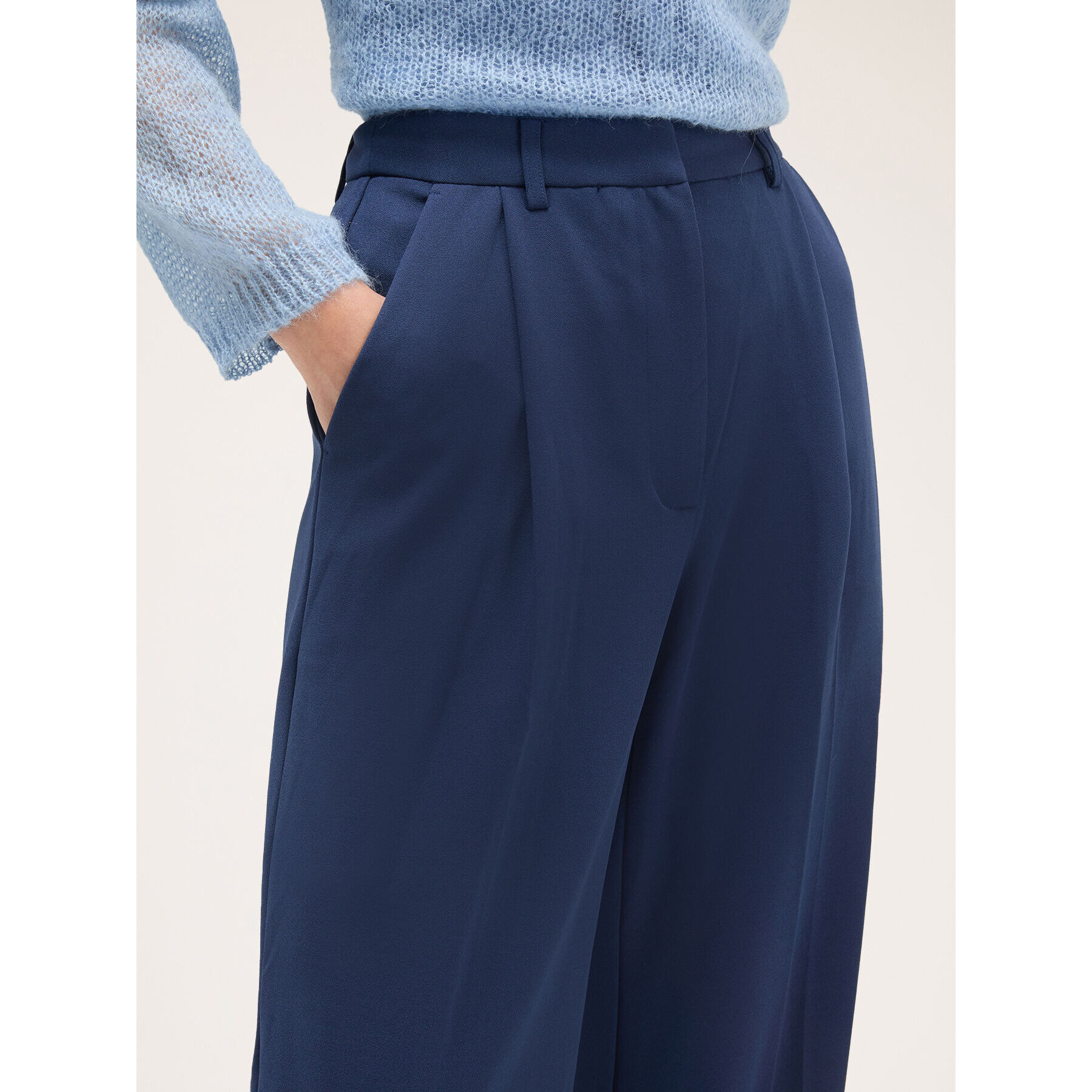 Motivi - Pantaloni palazzo con pieghe - Blu