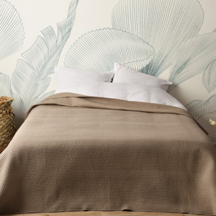 Jeté de lit matelassé léger motif capitonné - Taupe