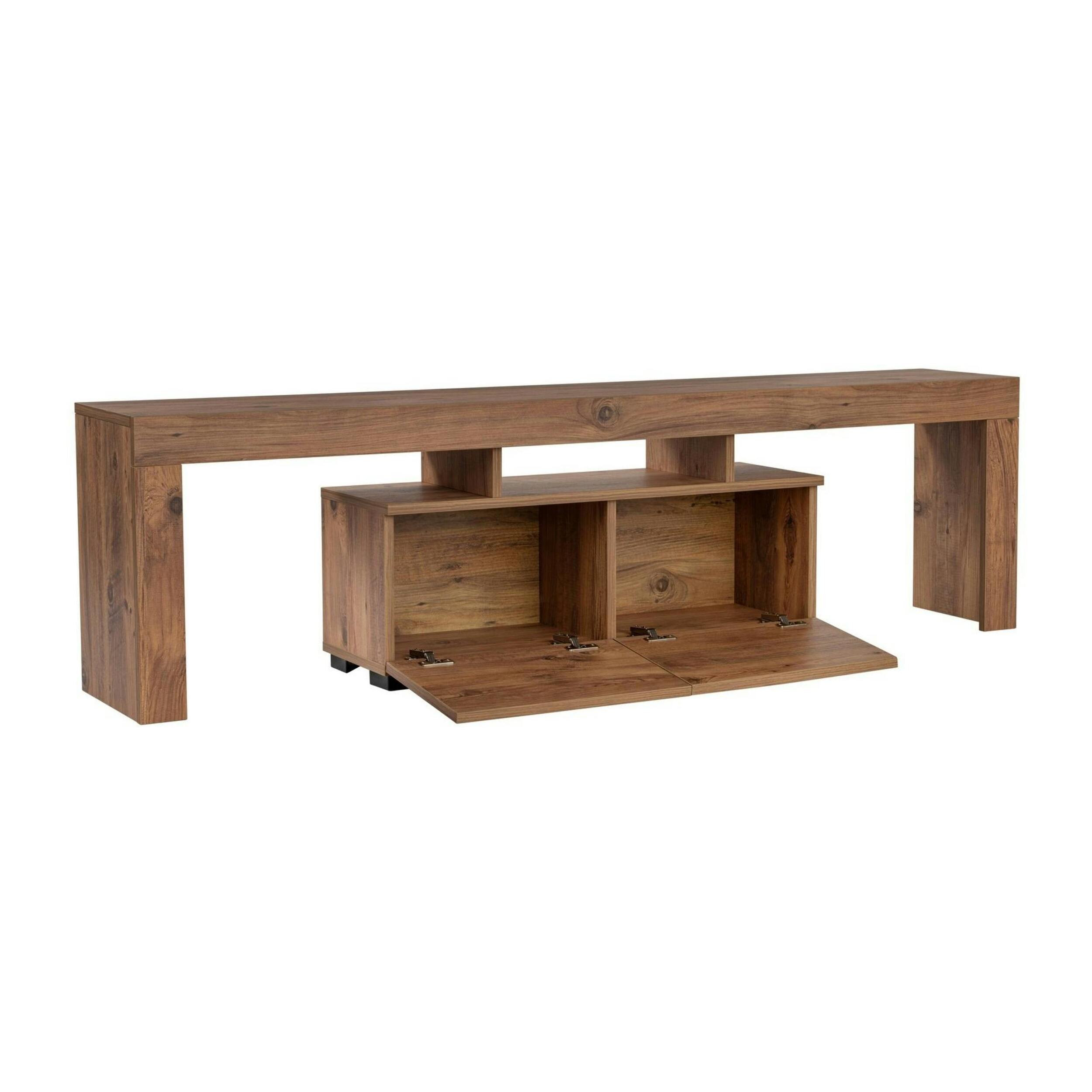 Banc TV moderne avec rangement - finition effet pin MARFA