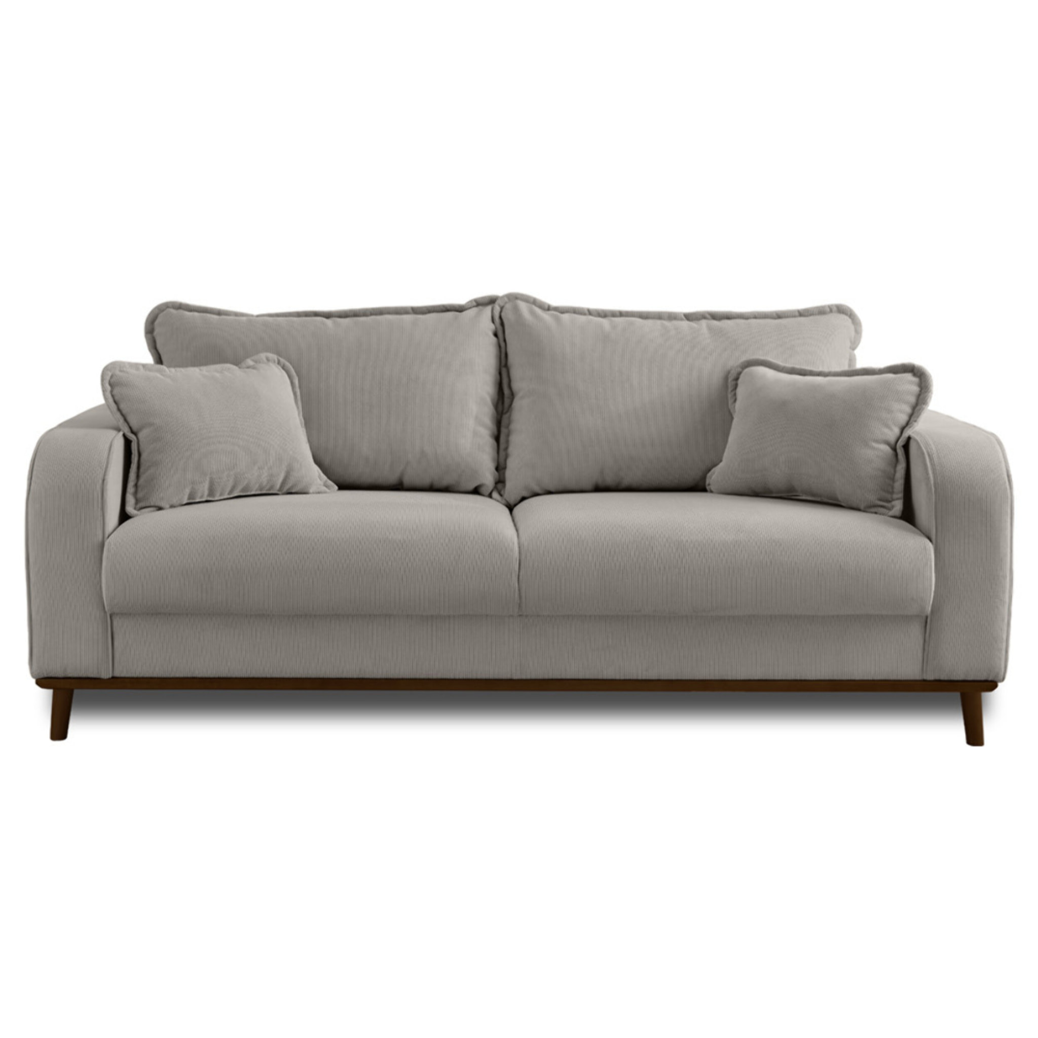 Albane - canapé 3 places - en velours côtelé - Gris clair