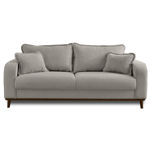 Albane - canapé 3 places - en velours côtelé - Gris clair