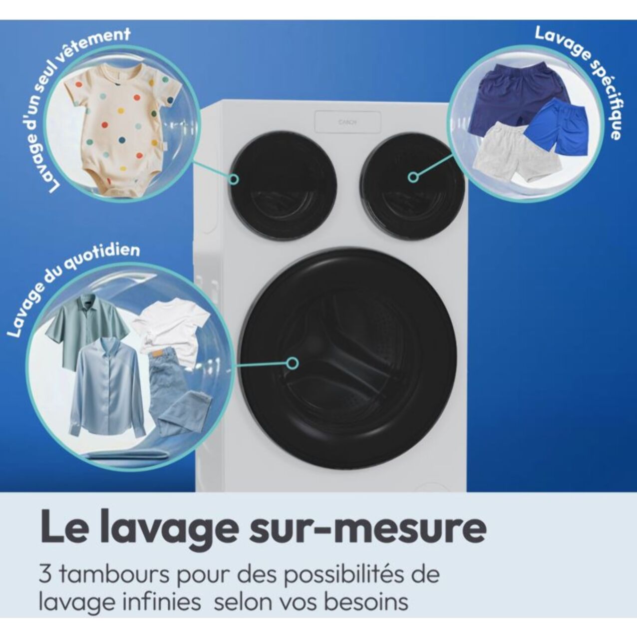 Lave linge hublot CANDY MQD 410CBL9-47 Multiwash 3 tambours