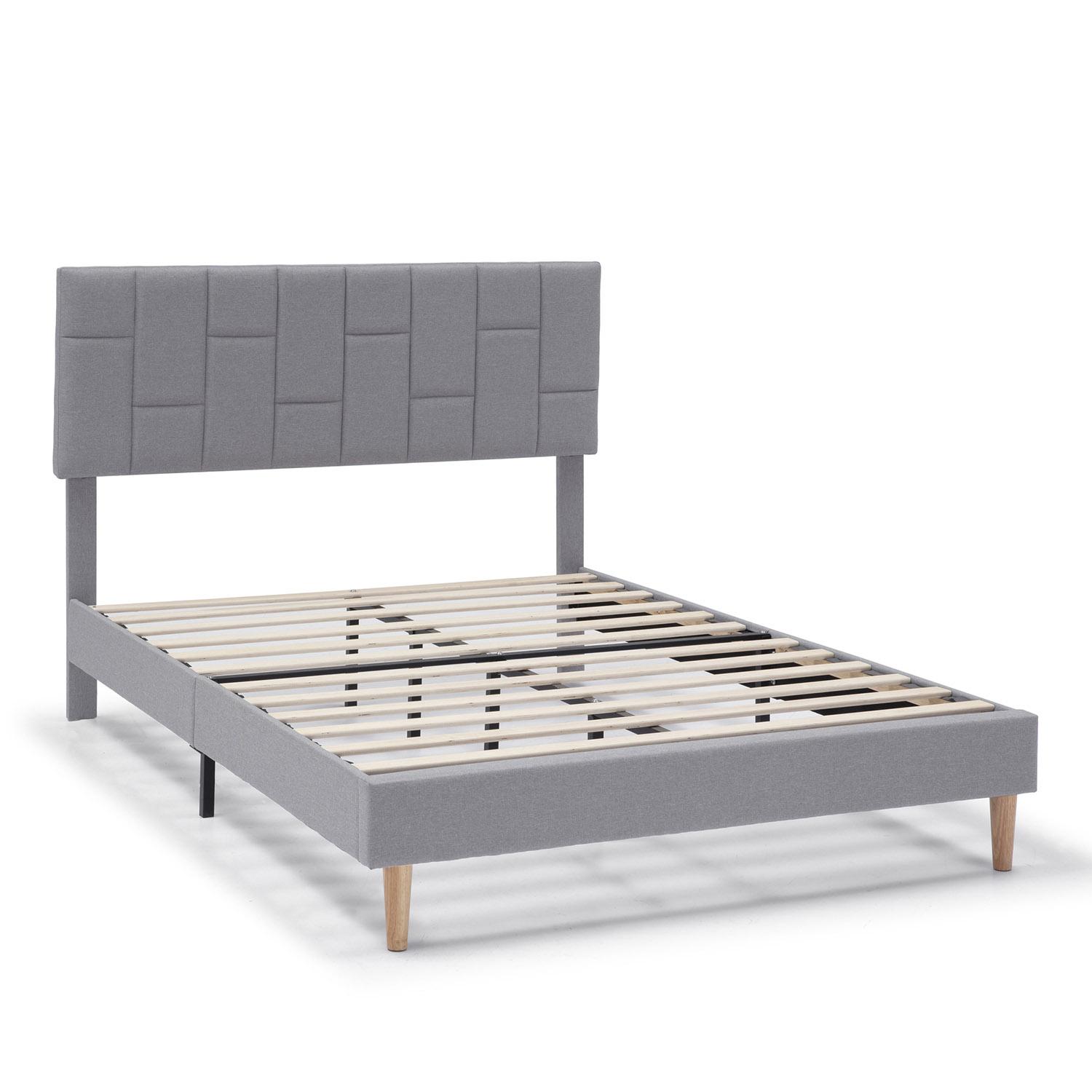 Estructura de Cama tapizada Sorni de 30 cm, 90/135-140/150x190 cm, Gris claro