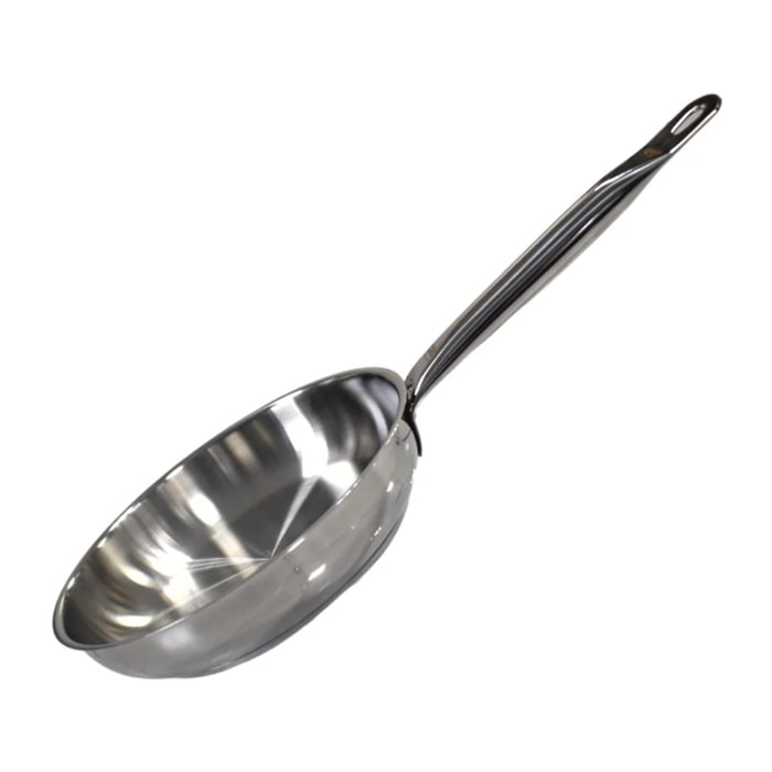 Poêle à frire 28 cm en inox 18/10 sans revêtement de 2,6 litres Elo Profi Therm