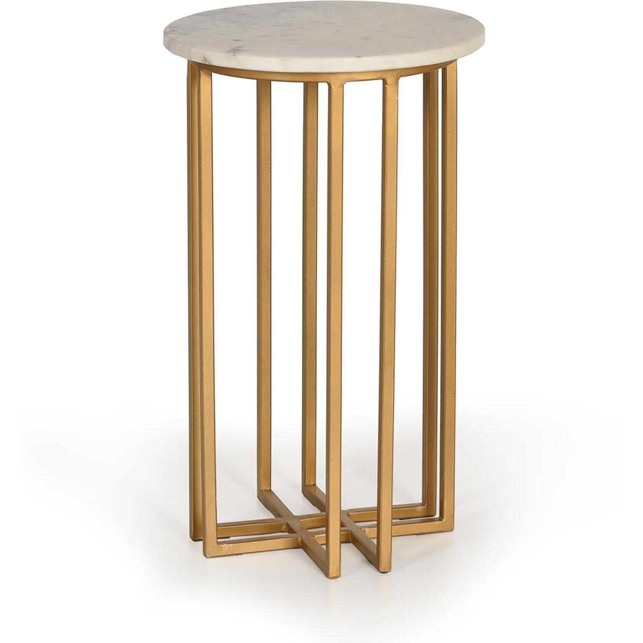 Mesa auxiliar - mármol y metal - 50x30x30cm