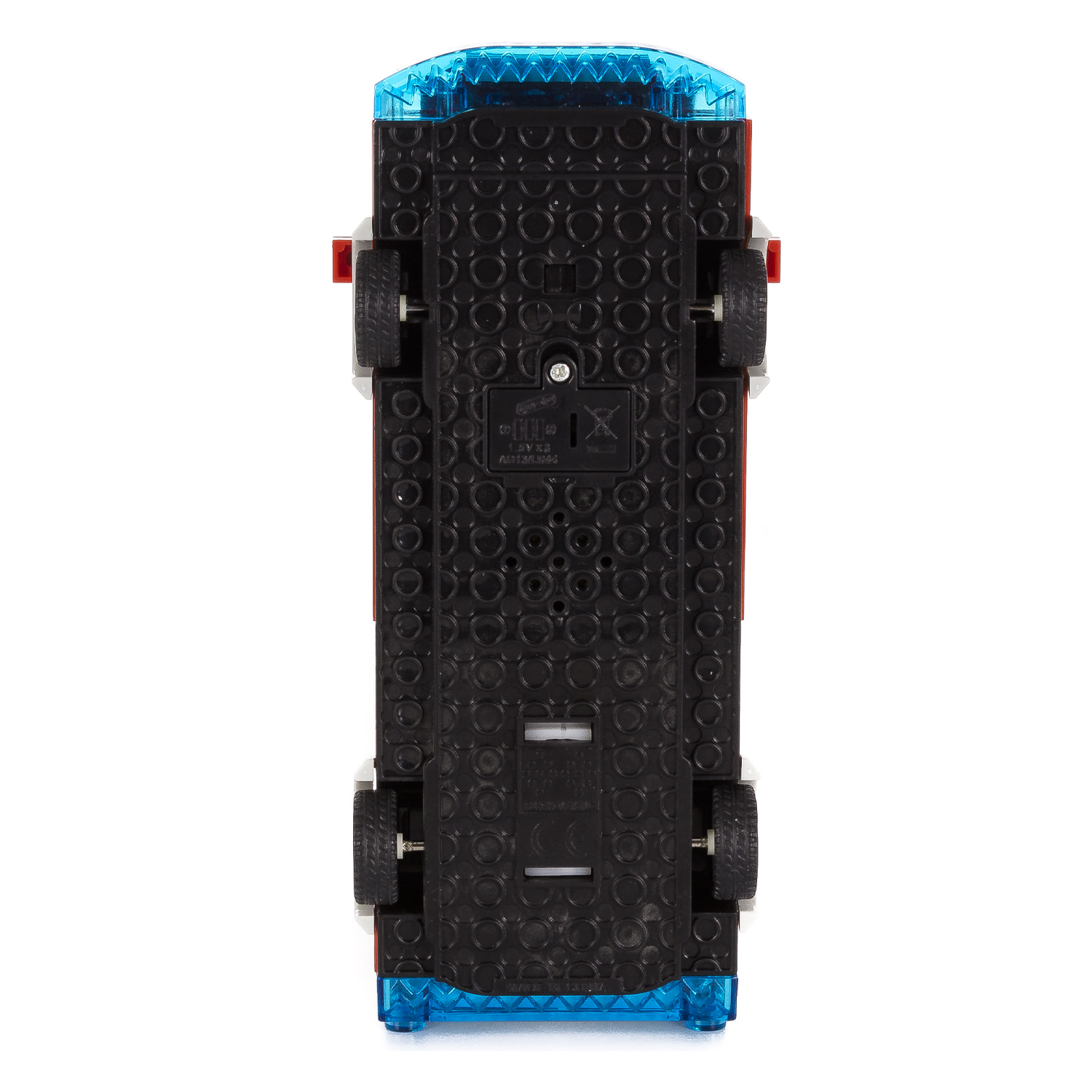 Autopompa con luci ed effetti sonori. Da costruire, 70 pezzi. Funzionamento a inerzia di retrocesso.