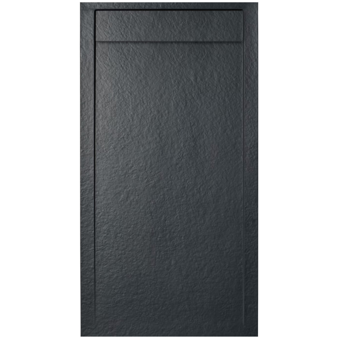 Fusion Receveur de douche 120x80cm en marbre coulé, Noir (SATFUP12080G)